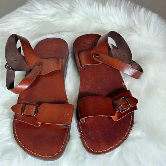 Brown Leather Sandals - Picture 1 of 7